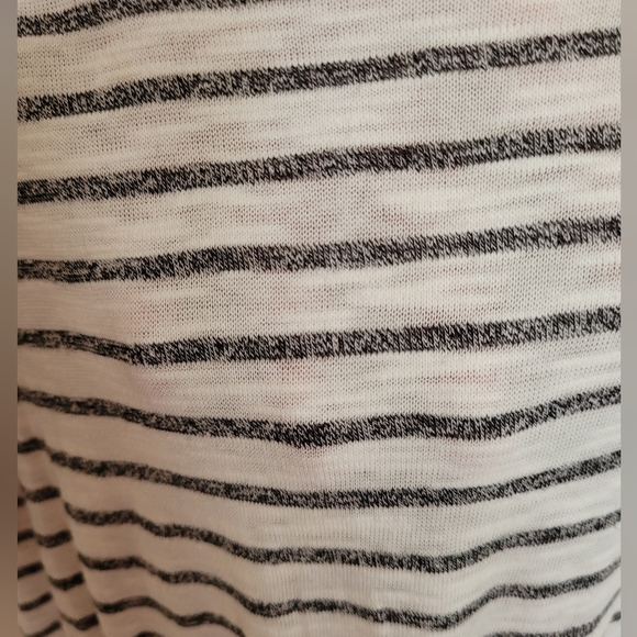 Listicle Black White High Low Striped Pocket Short Sleeve Dress Size Large - Picture 8 of 12